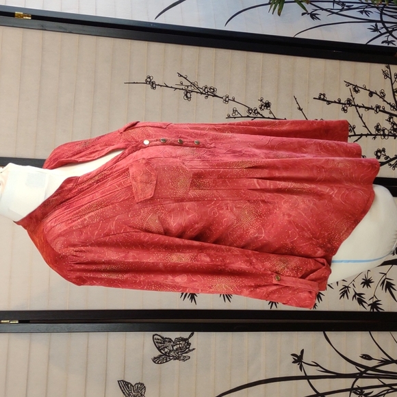 New Directions Shirt Blouse, Size Large, red - Picture 3 of 8